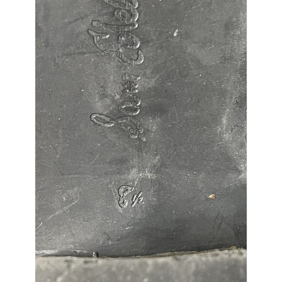 Sam Edelman Cooper Leather Sandals Size‎ 8.5 Black Taupe Woven Bootie Peep Toe - Picture 8 of 8